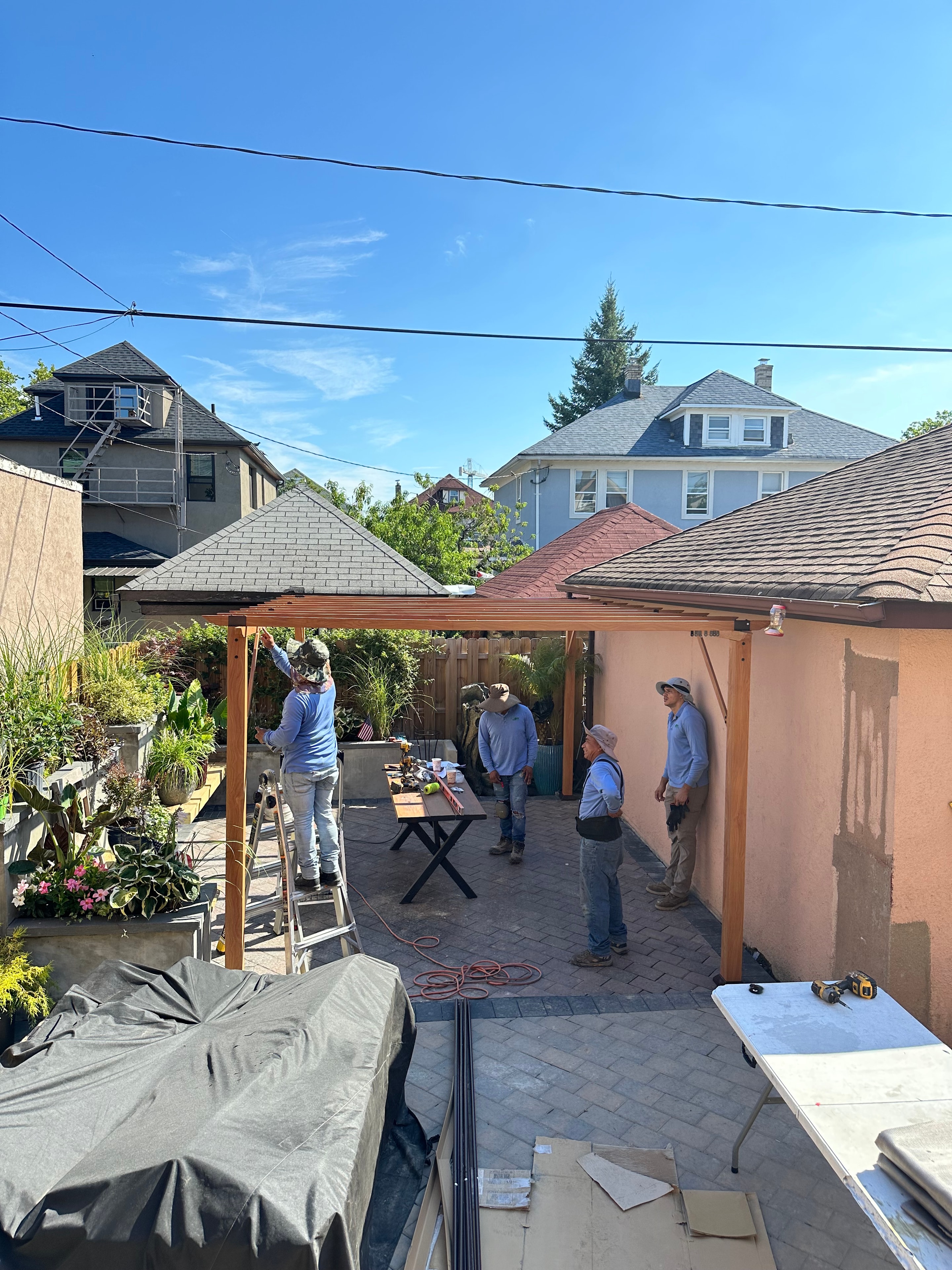 Pergola build — Hackensack NJ — JKPOH Exterior Group