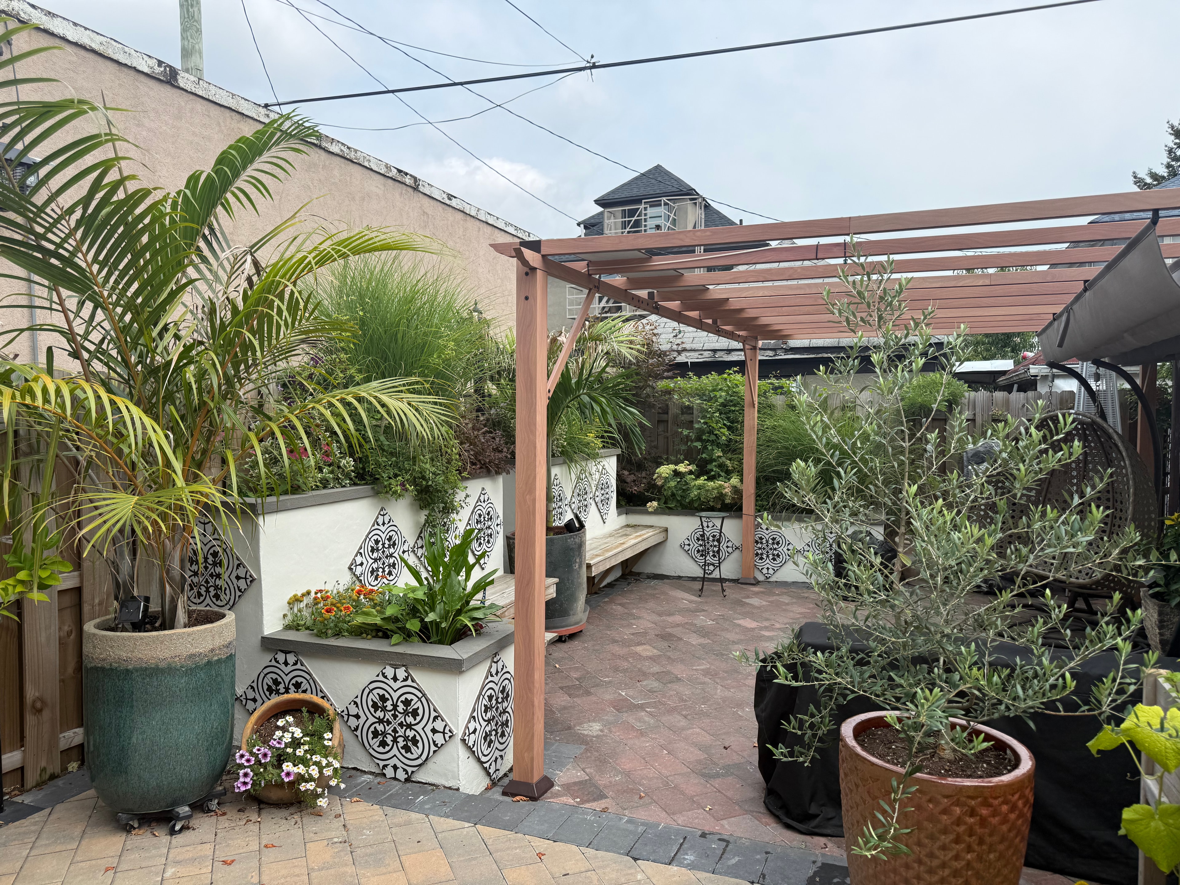 Pergola over paver patio — Palisades Park NJ