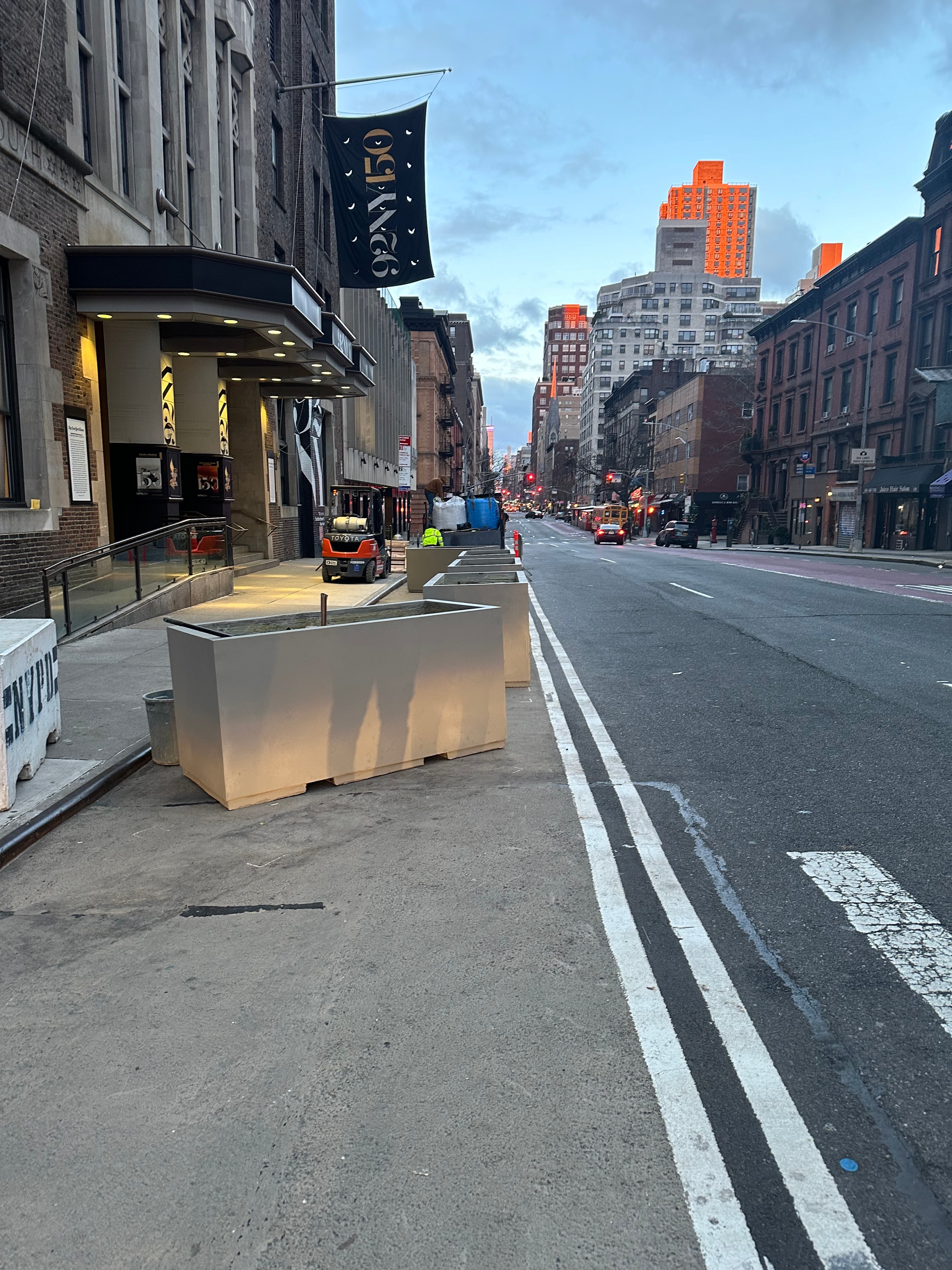 Decorative security planters building entrance — Fort Lee NJ