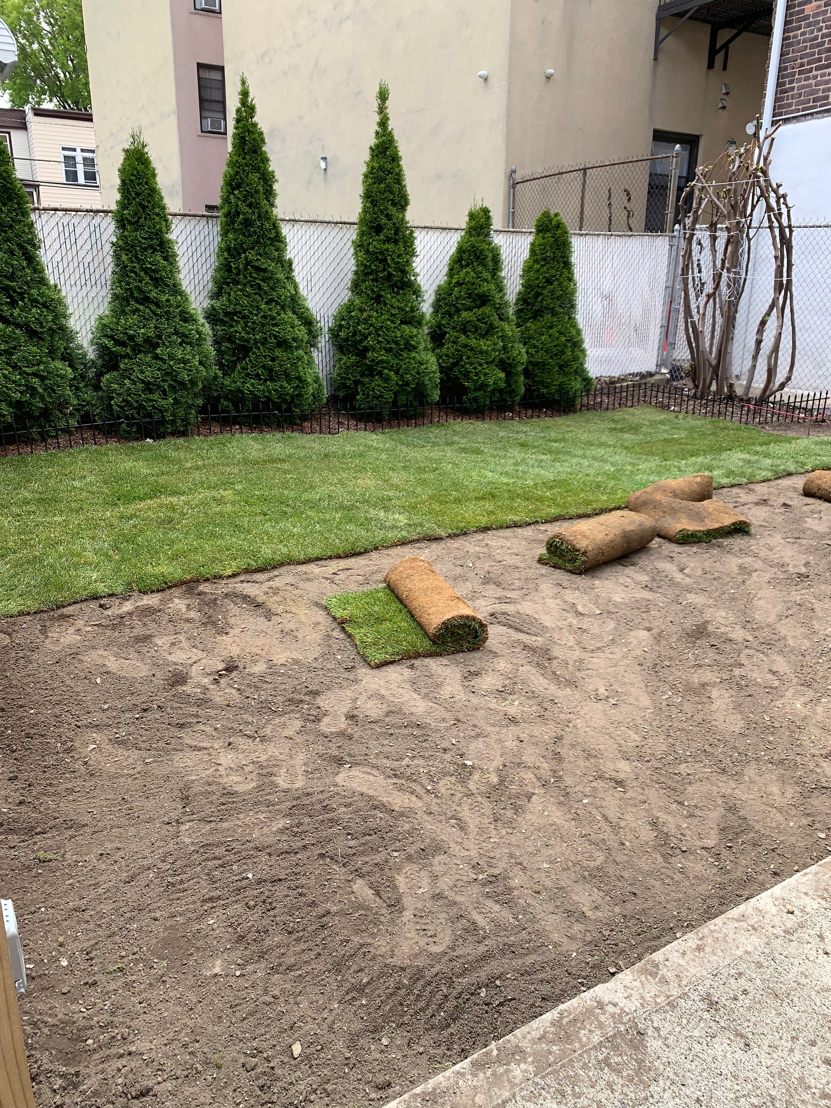 Sod installation in progress — Fort Lee NJ lawn contractor